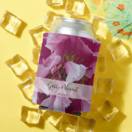 Enfriador De Latas Pink Peony Flower Wedding Favor