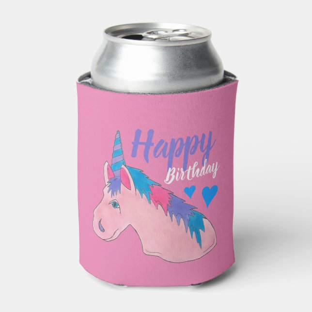Enfriador De Latas Pink Purple Magse Horse Unicornio (Lata Anverso)