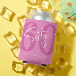 Enfriador De Latas Pink Sixty 60th Sixthday Party Gift