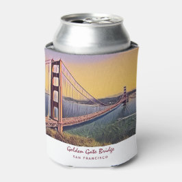 Enfriador De Latas Pintado de época del puente Golden Gate de San Fra