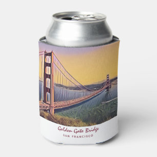Enfriador De Latas Pintado de época del puente Golden Gate de San Fra