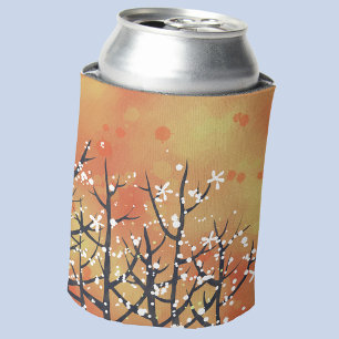 Enfriador De Latas Pintado de paisajes de primavera en la flor de esp