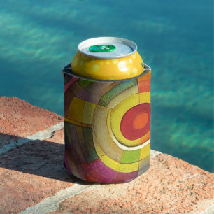 Enfriador De Latas Pintura Acrílica Espiral Colorida - Artista Pastel