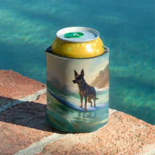 Enfriador De Latas Pintura australiana de surf en Kelpie Beach