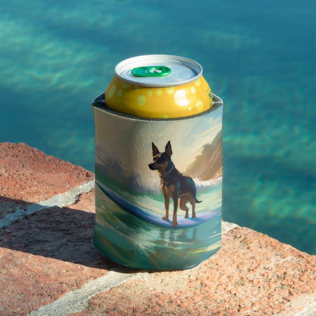 Enfriador De Latas Pintura australiana de surf en Kelpie Beach (Piscina in situ)