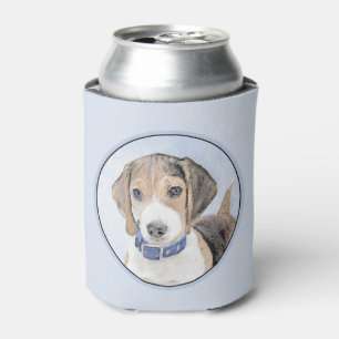 Enfriador De Latas Pintura Beagle - Arte Perro Original Cuto
