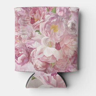 Enfriador De Latas Pintura de aceite de flores rosas: Delicada