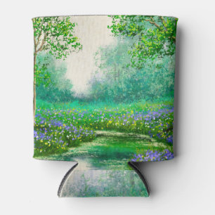 Enfriador De Latas Pintura de aceite en el paisaje de primavera, bosq