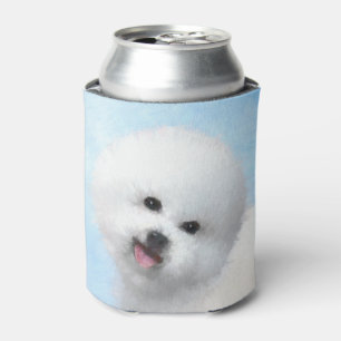 Enfriador De Latas Pintura de Bichon Frise - Arte de Perro Original.