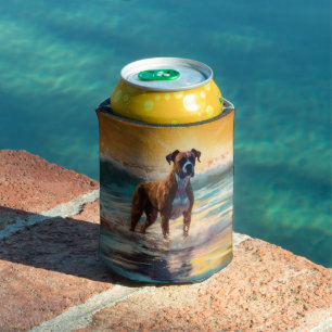 Enfriador De Latas Pintura de Boxer Beach Surfing