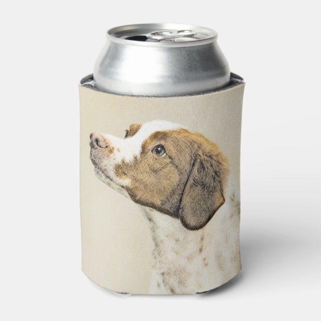 Enfriador De Latas Pintura de Bretaña - Arte de perros original y bon (Lata Anverso)