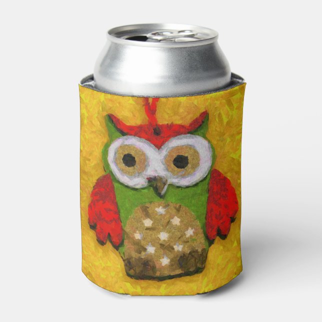 Enfriador De Latas Pintura de búho (Lata Anverso)