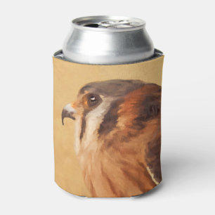Enfriador De Latas Pintura de cernícalo estadounidense - Arte de pája