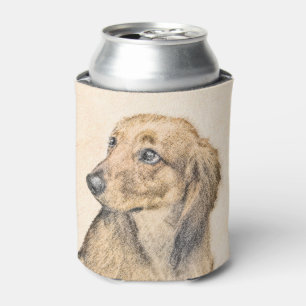 Enfriador De Latas Pintura de Dachshund (de cabello largo) - Arte Per