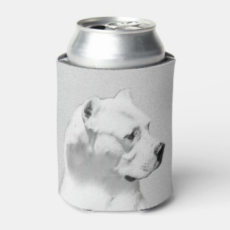 Enfriador De Latas Pintura de Dogo Argentino - Arte original del perr