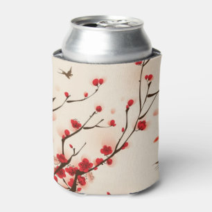 Enfriador De Latas Pintura de estilo oriental, flor de ciruela en la 