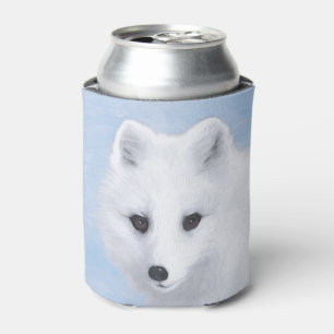 Enfriador De Latas Pintura de Fox Ártica - Arte de Vida Silvestre Ori