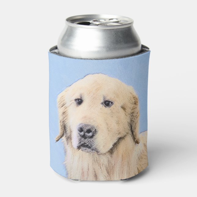 Enfriador De Latas Pintura de Golden Retriever - Cute original Dog Ar (Lata Anverso)
