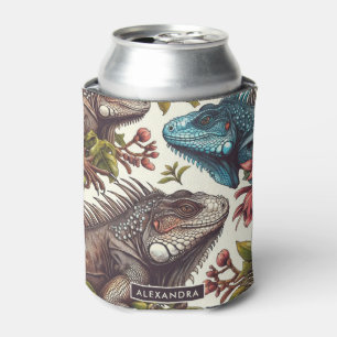 Enfriador De Latas Pintura de Iguana sin foco