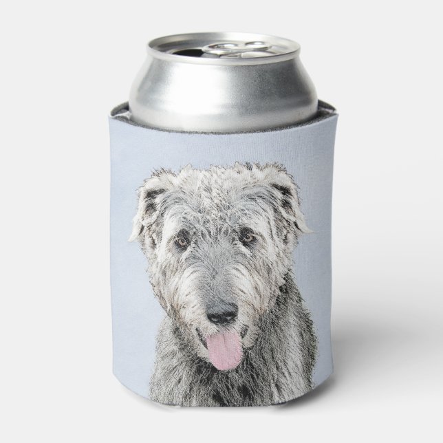 Enfriador De Latas Pintura de lobo irlandesa - Arte de perro original (Lata Anverso)