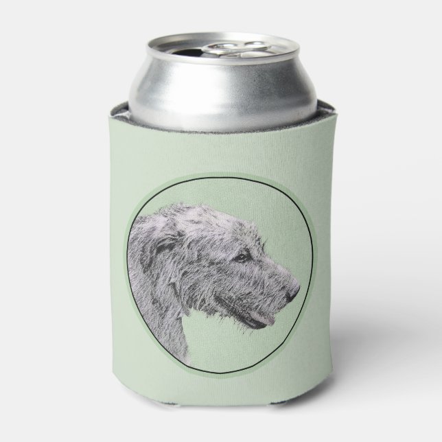 Enfriador De Latas Pintura de lobo irlandesa - Arte de perro original (Lata Anverso)