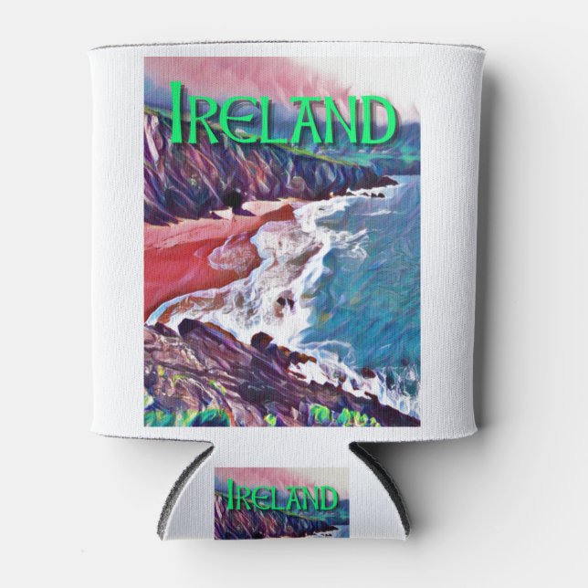Enfriador De Latas Pintura de playa de Irlanda (Anverso)