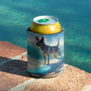Enfriador De Latas Pintura de surf Blue Heeler Beach