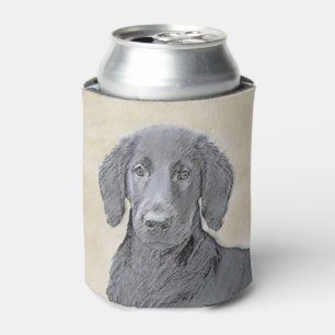 Enfriador De Latas Pintura del Retriever de Pelaje Plano - Arte Origi