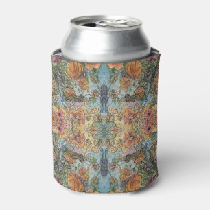 Enfriador De Latas Pintura en Acuarela de Jardín de Flores Chic Vinta