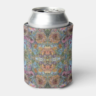 Enfriador De Latas Pintura en Acuarela de Jardín de Flores Shabby Chi