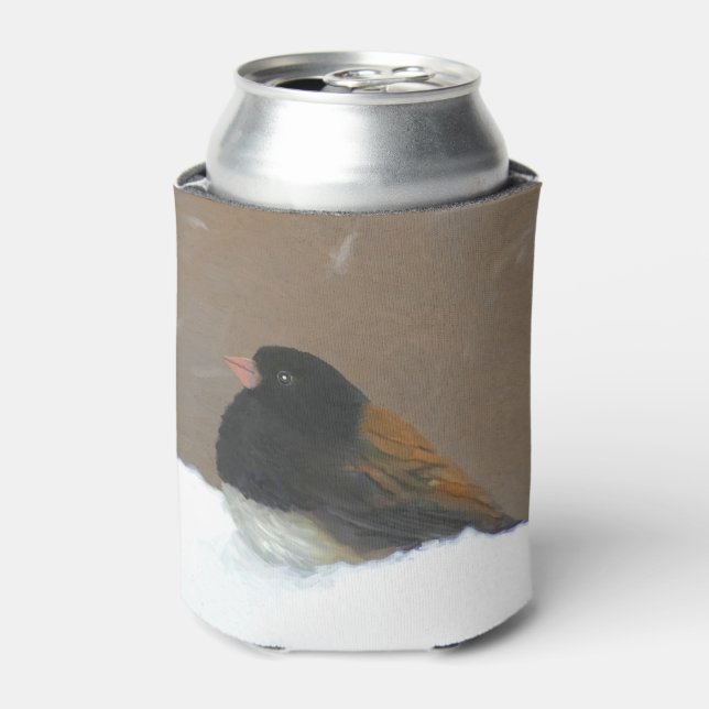 Enfriador De Latas Pintura Junco de Ojos Oscuros - Arte de pájaro ori (Lata Anverso)
