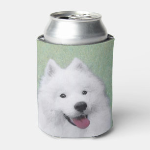 Enfriador De Latas Pintura Samoyed - Arte Perro Original Cuto