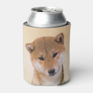 Enfriador De Latas Pintura Shiba Inu (roja) - Arte original del perro