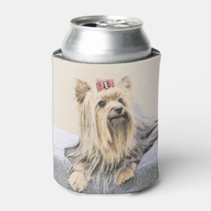 Enfriador De Latas Pintura Terrier de Yorkshire - Arte Perro Original