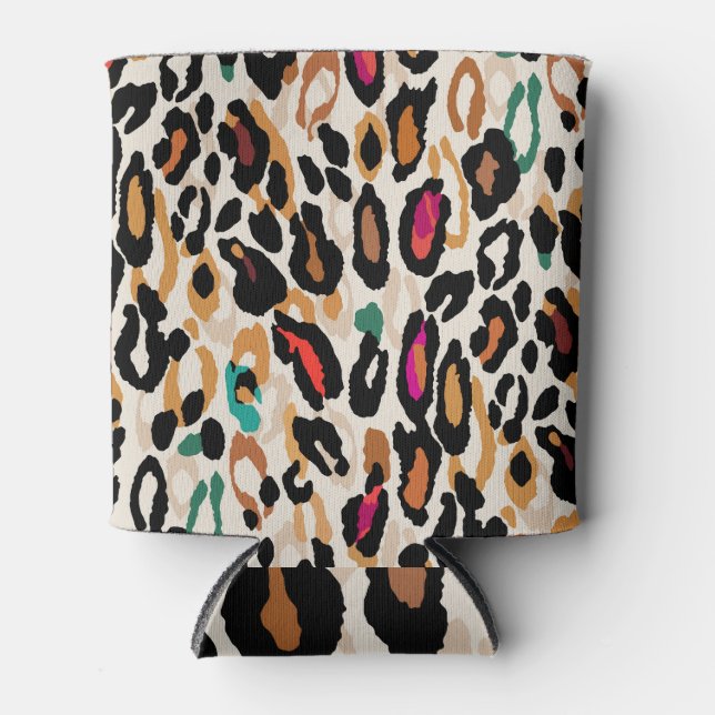 Enfriador De Latas Pinturas de animales vivos de leopardo (Anverso)