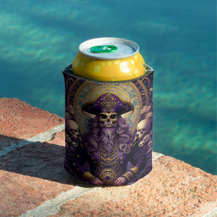 Enfriador De Latas Pirata de cráneo morado