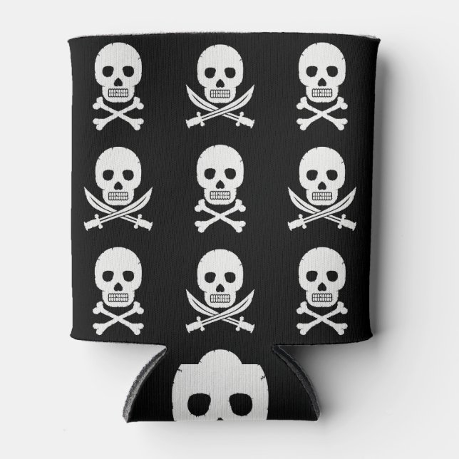 Enfriador De Latas Pirata Skulls Crossbone Seless Pattern (Anverso)