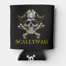 PIRATE CARRIBEAN SKULL Crossbone Scallywag Can