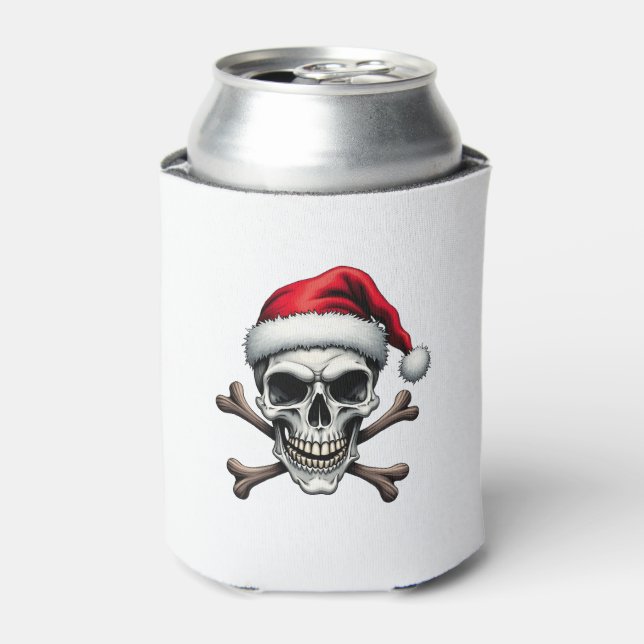 Enfriador De Latas Pirate Christmas Skull & Crossbones Santa Hat. Got (Lata Anverso)