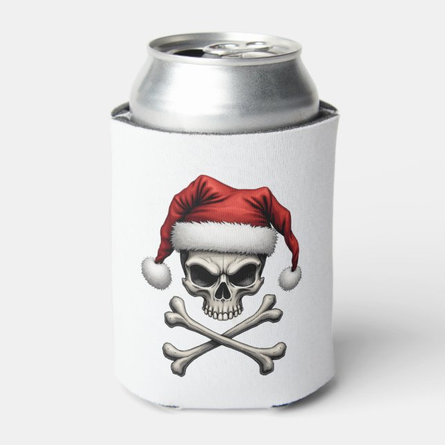 Enfriador De Latas Pirate Christmas Skull & Crossbones Santa Hat. Got (Lata Anverso)