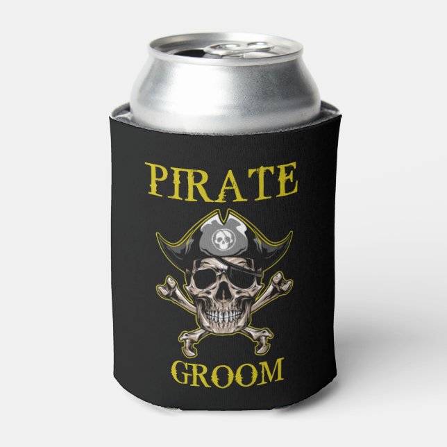 ENFRIADOR DE LATAS PIRATE SKULL GROOM GOLD (Lata Anverso)