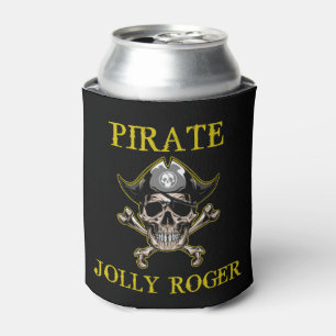 ENFRIADOR DE LATAS PIRATE SKULL JOLLY ROGER GOLD