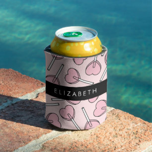 Enfriador De Latas Pirulís rosados, pirulís con forma de corazón, pir