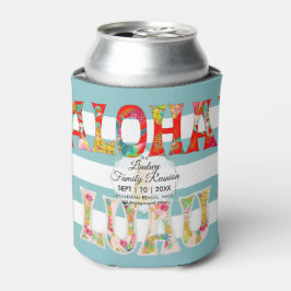 Enfriador De Latas PixDezines Aloha Luau Flamencos Rosas