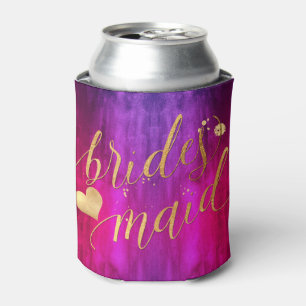 Enfriador De Latas PixDezines Dama de Honor, Magenta+Púrpura Ombre H2