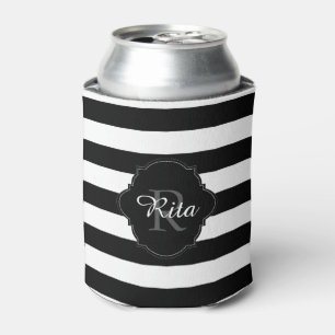 Enfriador De Latas PixDezines DIY franjas blancas ajustables de color