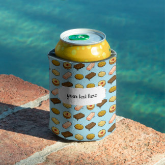 Enfriador De Latas Pixel Art Tasty Cookie Biscuit Pattern Refrigerado