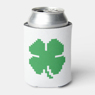 Enfriador De Latas Pixel Lucky Four Leaf Clover de 8 bits