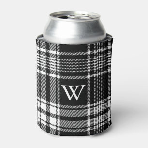 Enfriador De Latas Placa Tartán blanco y negro