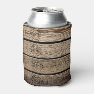 Enfriador De Latas Placas de madera estampadas con "Made in USA"